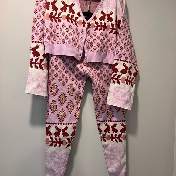 Free People x Intimately Snow Bunny Set In Candy Combo Women’s Size Medium - Picture 5 of 8